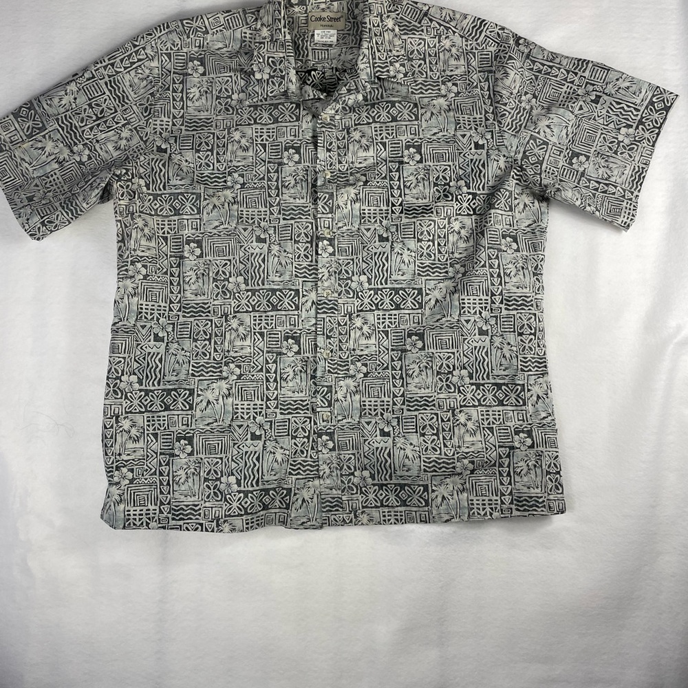 Cooke Street Honolulu Vintage100% Cotton Geometric Print Short Sleeve Shirt, @XL